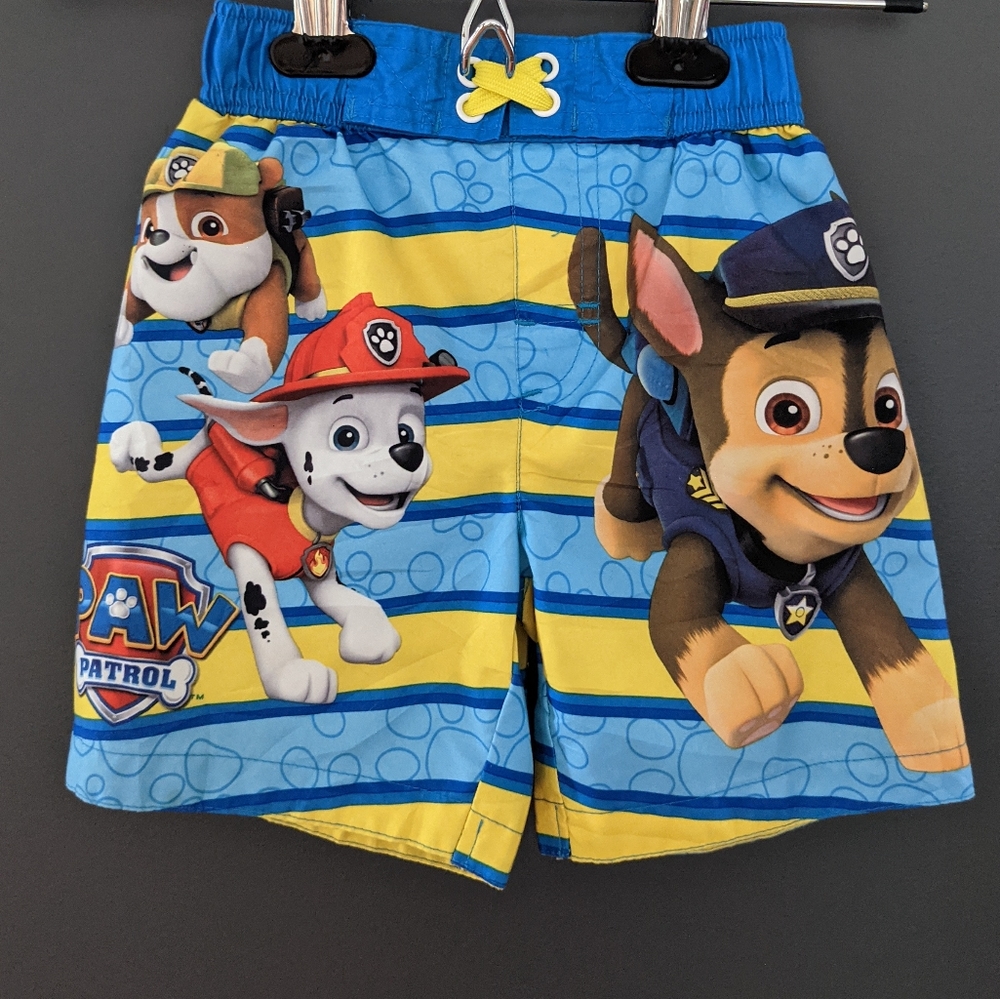 Paw Patrol striped swim trunks